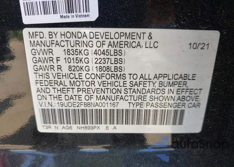 19UDE2F88NA001167